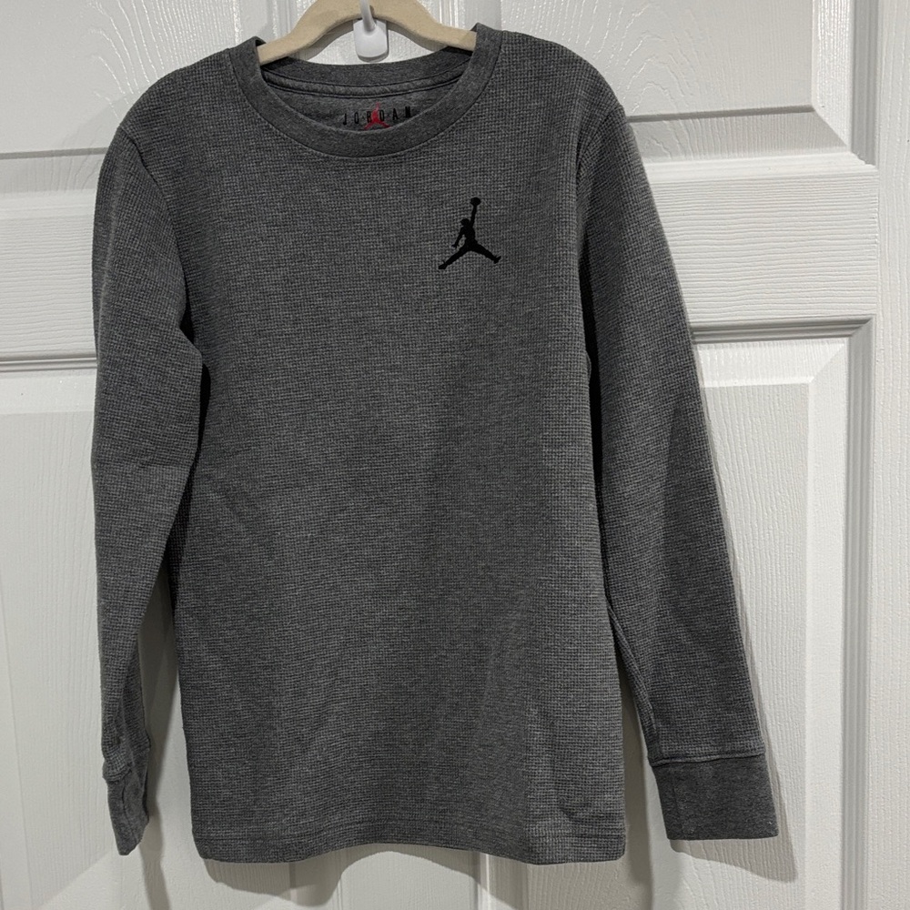 Jordan Gray Crewneck with Red Logo